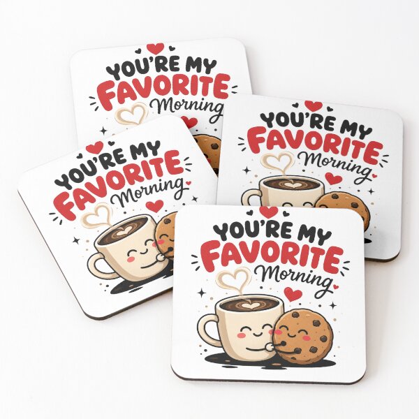 Item preview, You're My Favorite Morning – Cute Coffee & Cookie Couple | Kawaii Romantic Love Design designed and sold by Lovestickerco.