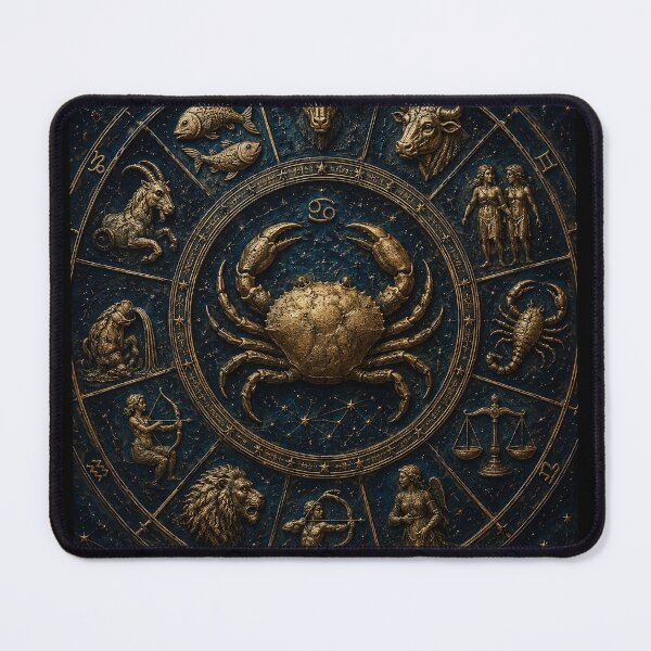Item preview, Golden Zodiac Wheel All Signs Celestial Dark Art designed and sold by Zodiac Celestial Art.