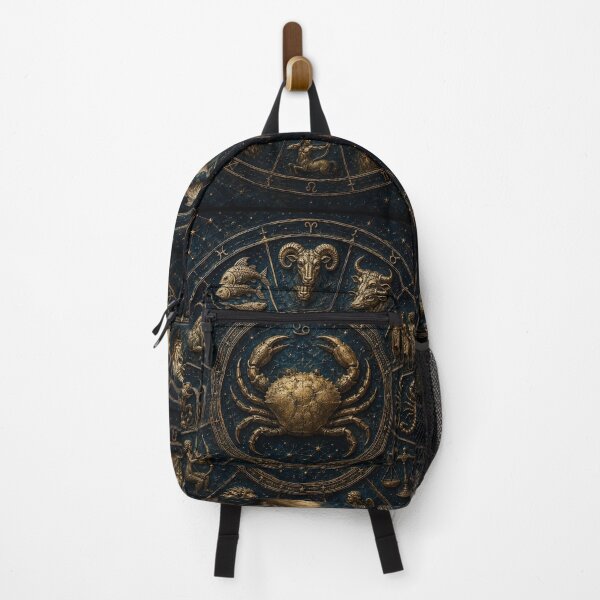 Item preview, Golden Zodiac Wheel All Signs Celestial Dark Art designed and sold by Zodiac Celestial Art.