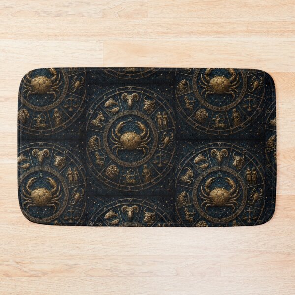Item preview, Golden Zodiac Wheel All Signs Celestial Dark Art designed and sold by Zodiac Celestial Art.