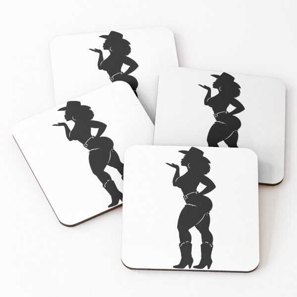 Item preview, Curvy Black Cowgirl Silhouette Funny Thick Thighs Western Style designed and sold by raedattia.