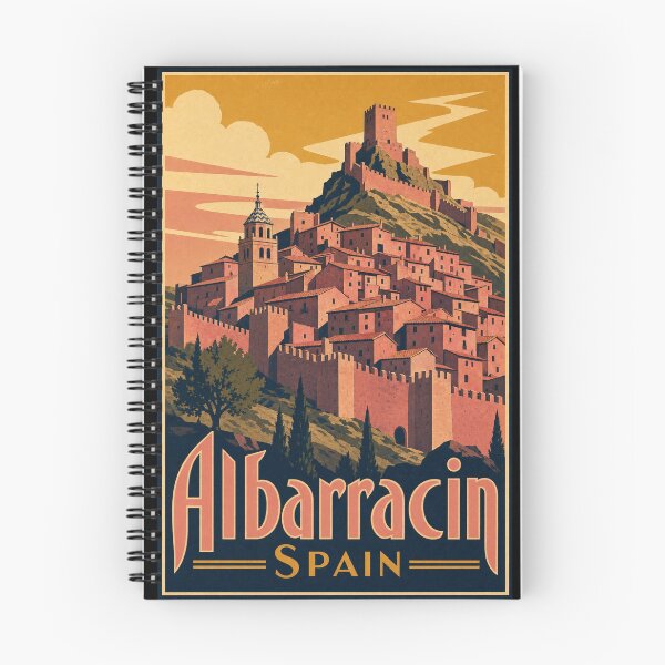 Item preview, Albarracin Spain Travel Souvenir Retro Illustration designed and sold by VisualArtsOasis.