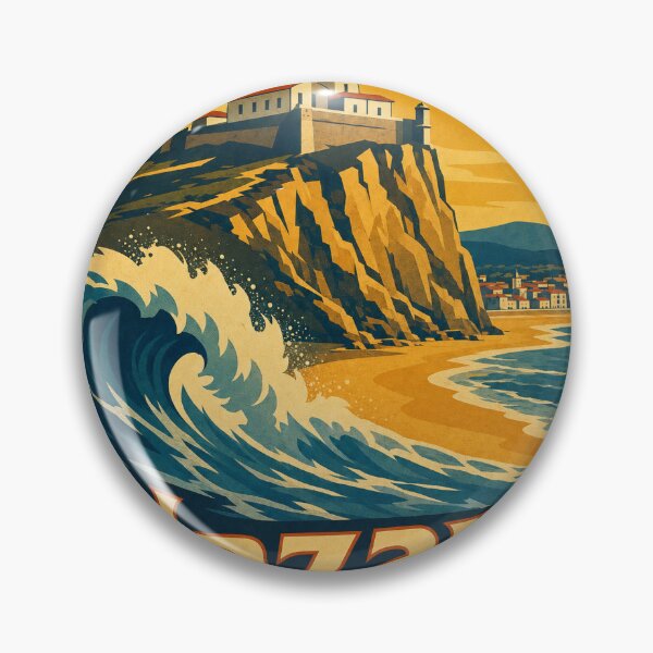 Item preview, Nazare Portugal Travel Souvenir Retro Illustration designed and sold by VisualArtsOasis.