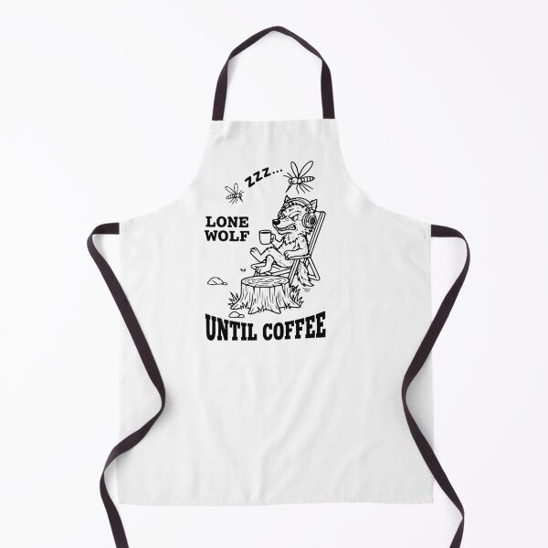 Item preview, Funny Lone Wolf Until Coffee Grumpy Wolf Introvert Mood designed and sold by The Bold Line Studio.