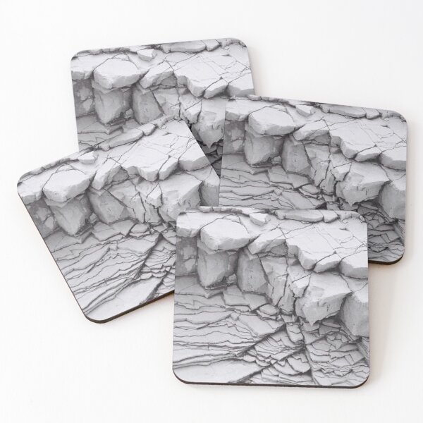 Item preview, Layered Rock Strata Pattern Black and White Minimalist Stone Crack Texture designed and sold by LYAN-STORE.