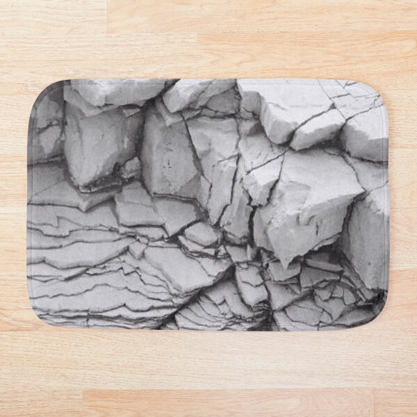 Item preview, Layered Rock Strata Pattern Black and White Minimalist Stone Crack Texture designed and sold by LYAN-STORE.