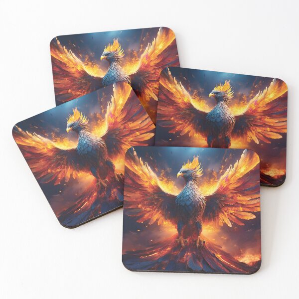 Item preview, Majestic Phoenix Rising – Vibrant Fire and Ash Mythical Bird Art designed and sold by MDKey DESIGN.