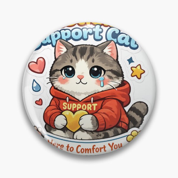 Item preview, Emotional Support Cat Funny Cat Sticker designed and sold by CGWebsolutions.
