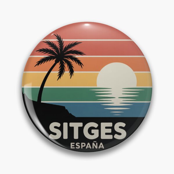 Item preview, Sitges España: Pride Sunset Palm Silhouette Badge designed and sold by CircinusStore.