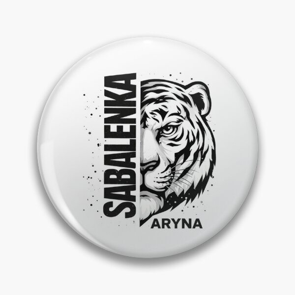 Item preview, Aryna Sabalenka Tiger Mascot Black and White Tennis Poster designed and sold by Holy-Verse.