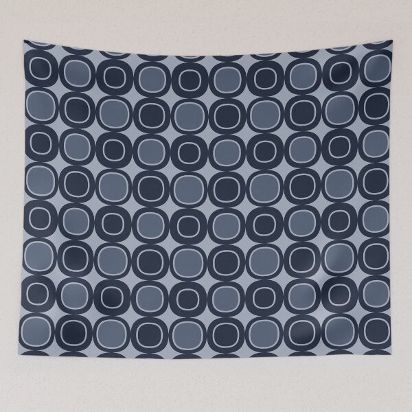 Item preview, Dark blue, neutral blue & cadet blue mid century modern designed and sold by Mint + Midnight.
