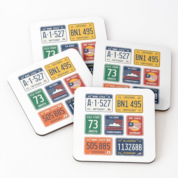 Item preview, License Plate Collage – Minimalist Americana Travel Graphic Tee designed and sold by Artify24.