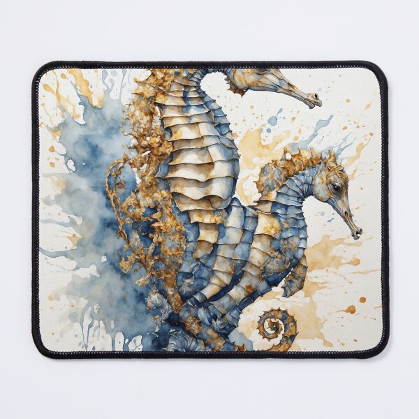 Item preview, Seahorse Duo Watercolor Art — Ocean Print designed and sold by RawNaturePrints.