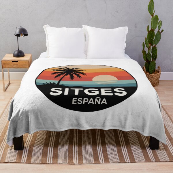 Item preview, Sitges España: Twin Palm Sunset Retro Badge designed and sold by CircinusStore.