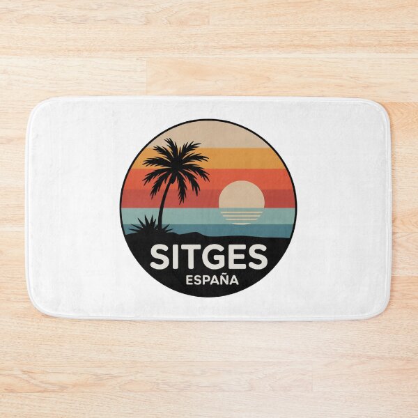 Item preview, Sitges España: Twin Palm Sunset Retro Badge designed and sold by CircinusStore.