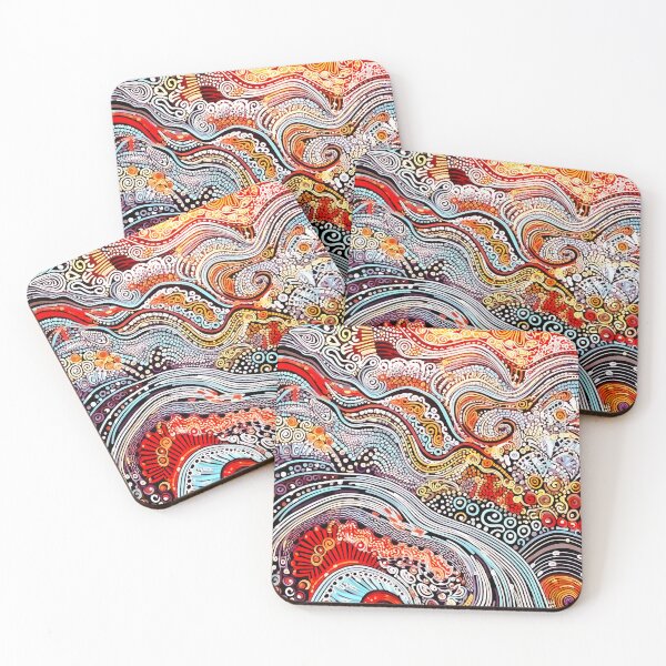 Item preview, Aboriginal Inspired Dot Art – Earth Tone Pathways designed and sold by helgekerler.