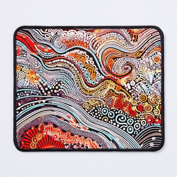 Aperçu de l'œuvre Art pointilliste d'inspiration aborigène – Chemins aux tons naturels créée et vendue par helgekerler.
