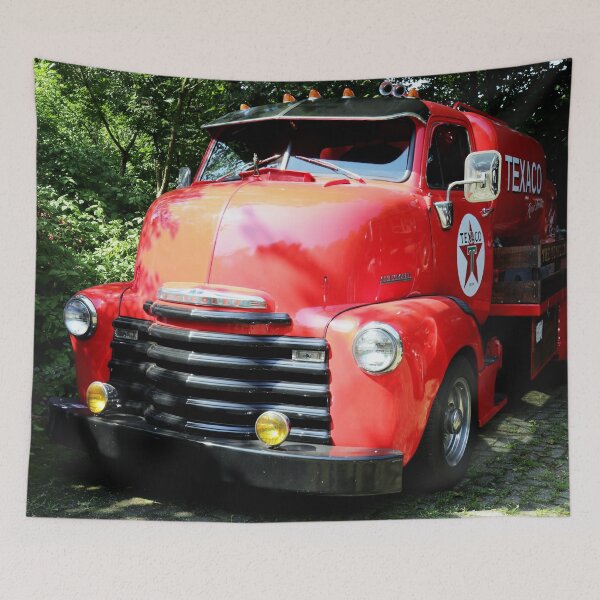 Item preview, 1951 Chevrolet COE - Vintage Fuel Tanker Livery, Slammed Red Cab-Over Truck designed and sold by Peter Kraaibeek | Generative Designs and Car Art.