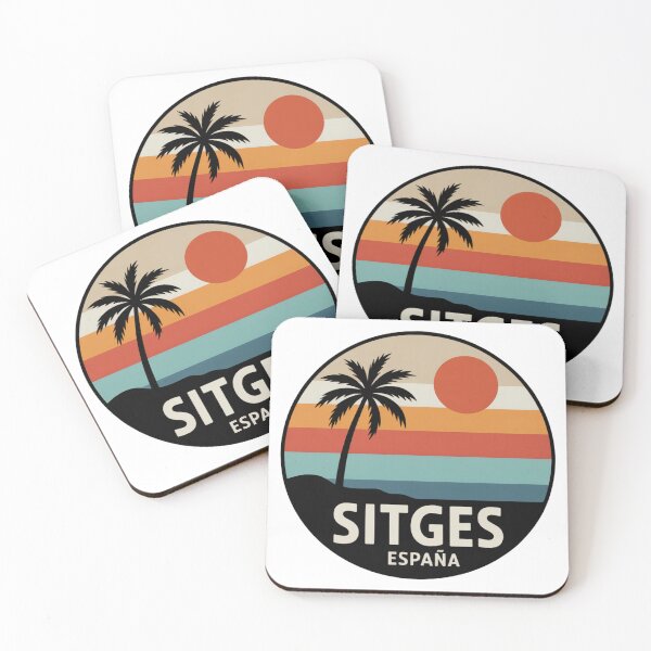 Item preview, Sitges España: Palm Horizon Retro Sunset Badge designed and sold by CircinusStore.