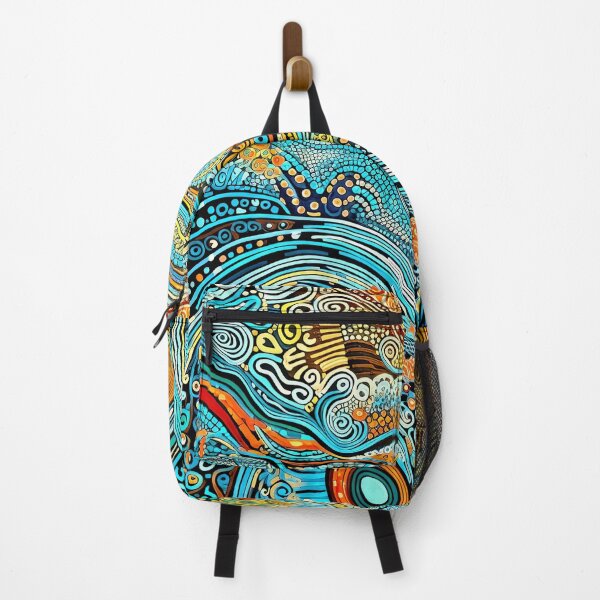 Item preview, Aboriginal Inspired Water Waves – Ocean Dot Art designed and sold by helgekerler.