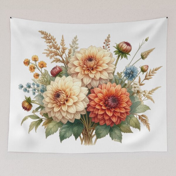 Item preview, Elegant Watercolor Dahlia Bouquet designed and sold by Rutvain.