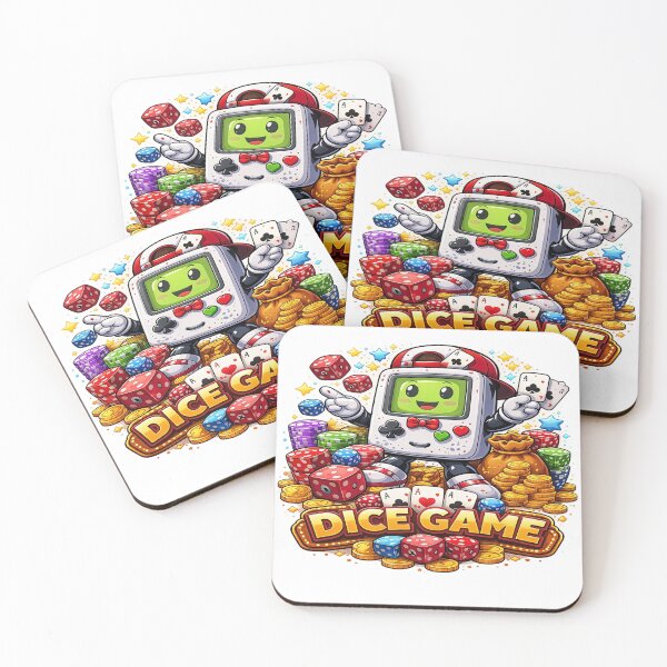 Item preview, Lucky Dice Game Mascot – Cute Retro Gaming Casino Illustration designed and sold by Artisan Finds Online.