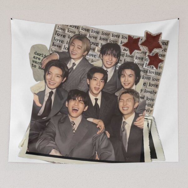 Item preview, BTS OT7 Vintage Magazine Scrapbook Print designed and sold by Mooncreates7.