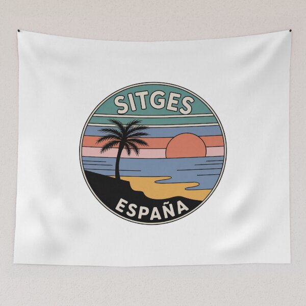 Item preview, Sitges España: Palm Beach Retro Sunset Badge designed and sold by CircinusStore.