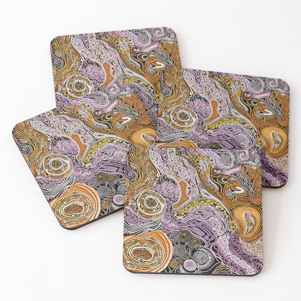 Item preview, Aboriginal Inspired Earth Violet Dot Art – Dreamtime designed and sold by helgekerler.