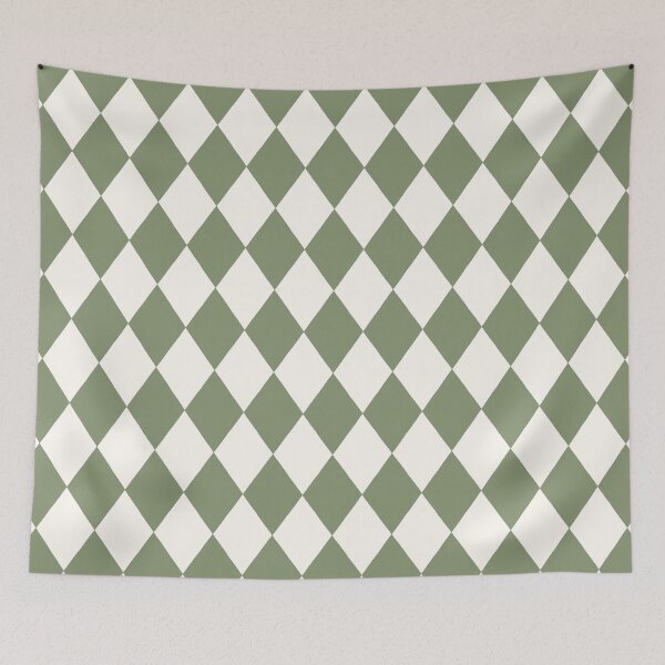 Item preview, Retro Diamond Pattern - Sage Green designed and sold by StudioNewLayer.