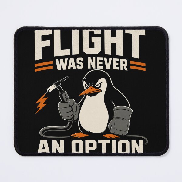 Item preview, Flight Was Never an Option | Funny Welder Penguin | TIG Welding | Dark Humor | Fabricator Gift | Metalworker | Penguin Lover designed and sold by RusticMeadow.