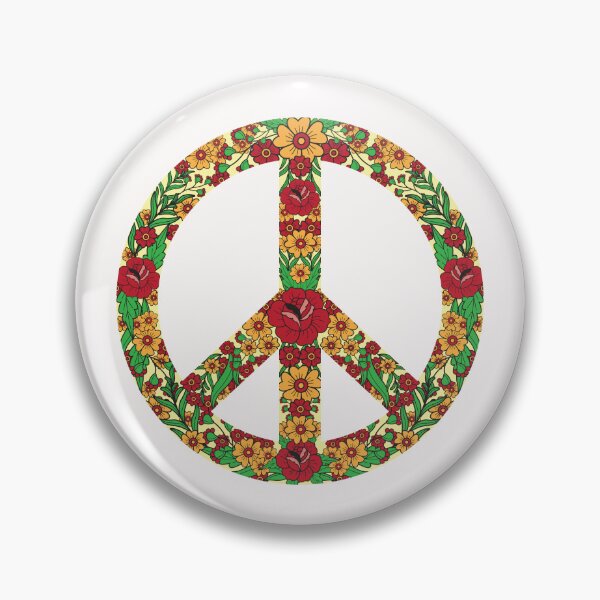 Item preview, Floral Peace Sign Red Roses Golden Daisies Botanical Hippie Boho Graphic T-Shirt designed and sold by DERA RAY.