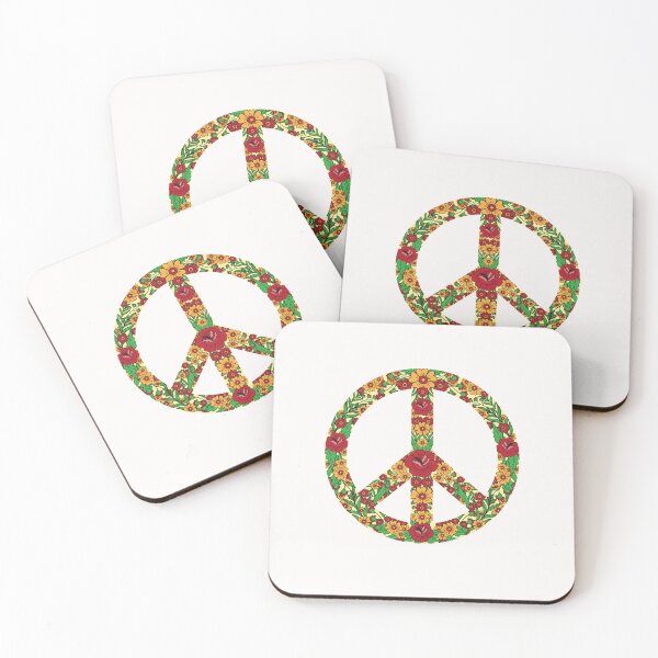 Item preview, Floral Peace Sign Red Roses Golden Daisies Botanical Hippie Boho Graphic T-Shirt designed and sold by DERA RAY.