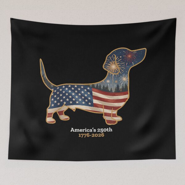 Item preview, Dachshund America's 250th Patriotic Dog Fireworks designed and sold by SylviaYLaughlin.