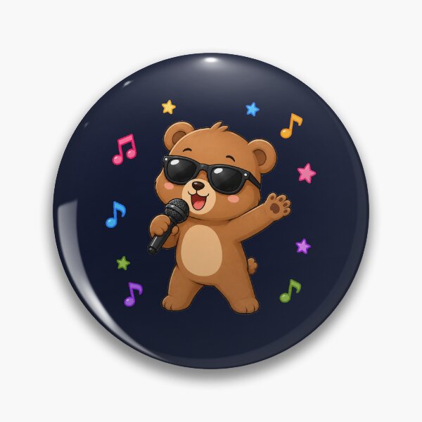 Item preview, Cute Singing Brown Bear with Sunglasses and Music Notes designed and sold by Seculinator.