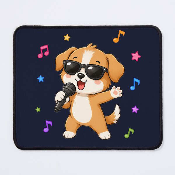 Item preview, Cute Singing Puppy Dog with Sunglasses and Music Notes designed and sold by Seculinator.