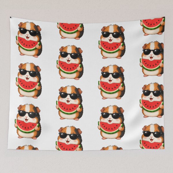 Item preview, Cute Guinea Pig Eating Watermelon with Sunglasses Summer designed and sold by Seculinator.