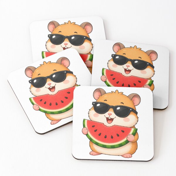 Item preview, Cute Hamster Eating Watermelon with Sunglasses Summer Design designed and sold by Seculinator.