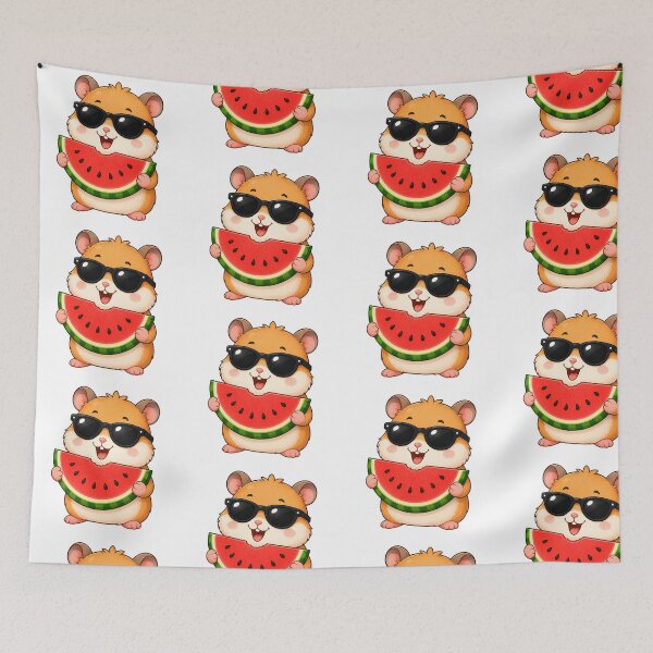 Item preview, Cute Hamster Eating Watermelon with Sunglasses Summer Design designed and sold by Seculinator.