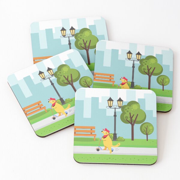 Item preview, Dog on Scooter Exploring Park designed and sold by TeeGeeTees.