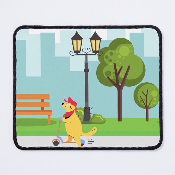 Item preview, Dog on Scooter Exploring Park designed and sold by TeeGeeTees.