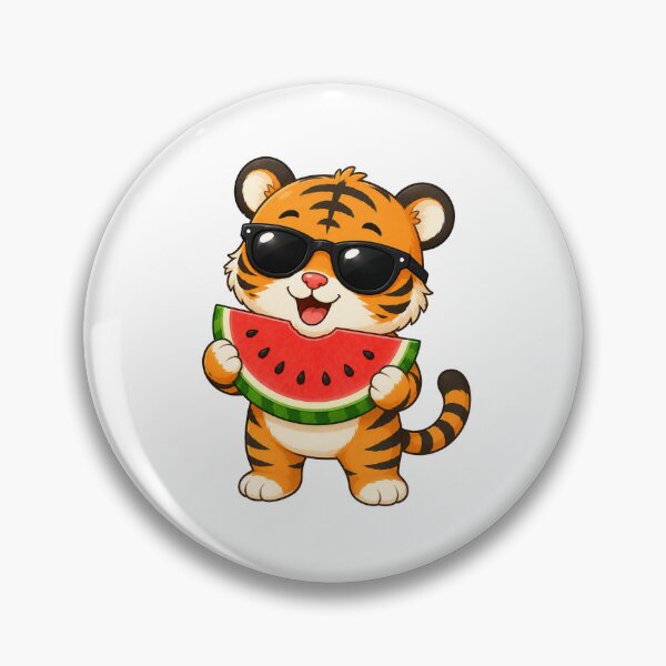 Item preview, Cute Tiger Eating Watermelon with Sunglasses Summer Design designed and sold by Seculinator.