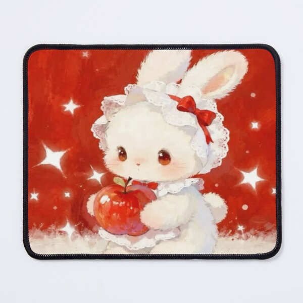 Item preview, Cute Bunny Holding Red Apple Artwork designed and sold by NivyasArtistry.