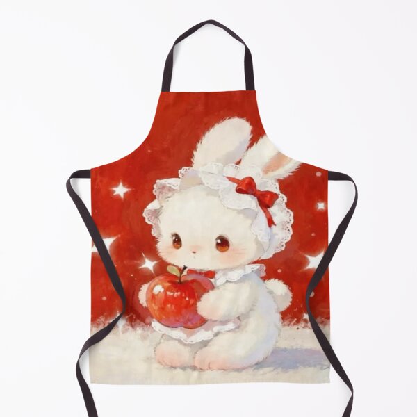 Item preview, Cute Bunny Holding Red Apple Artwork  designed and sold by NivyasArtistry.