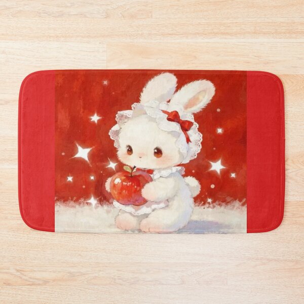 Item preview, Cute Bunny Holding Red Apple Artwork  designed and sold by NivyasArtistry.