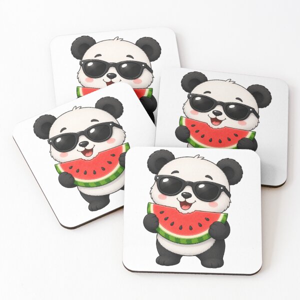 Item preview, Cute Panda Eating Watermelon with Sunglasses Summer Bear designed and sold by Seculinator.
