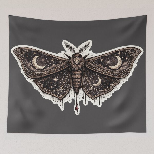 Item preview, Celestial Moth Moon Phases Gothic Mystical Insect Art Design designed and sold by irfanshikh.