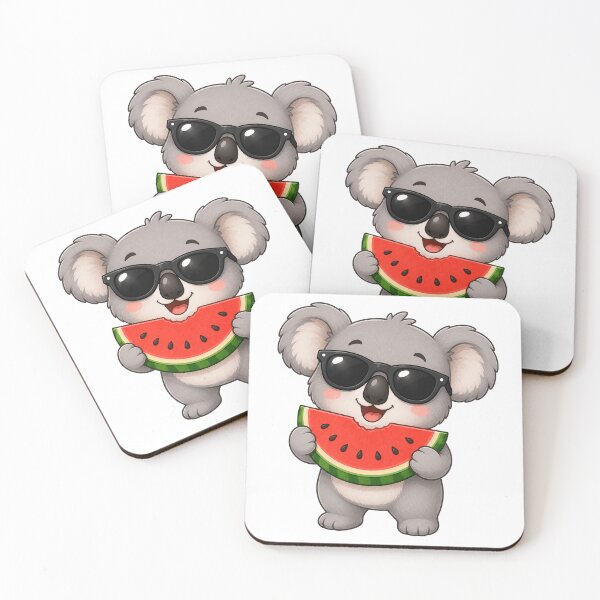 Item preview, Cute Koala Eating Watermelon with Sunglasses Summer Bear designed and sold by Seculinator.