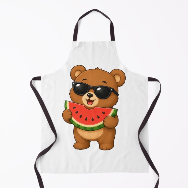 Item preview, Cute Bear Eating Watermelon with Sunglasses Summer Picnic designed and sold by Seculinator.