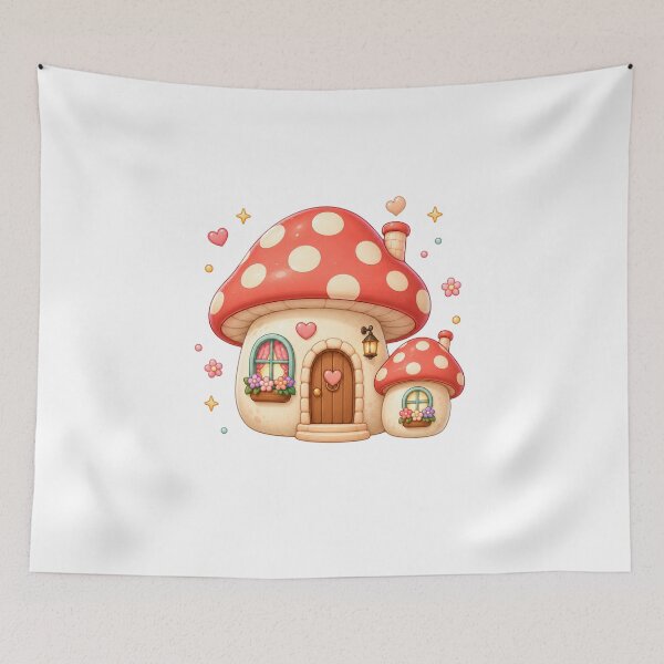 Item preview, Mushroom Cottage House | Kawaii Cottagecore Fairycore Aesthetic designed and sold by Dulxoz.